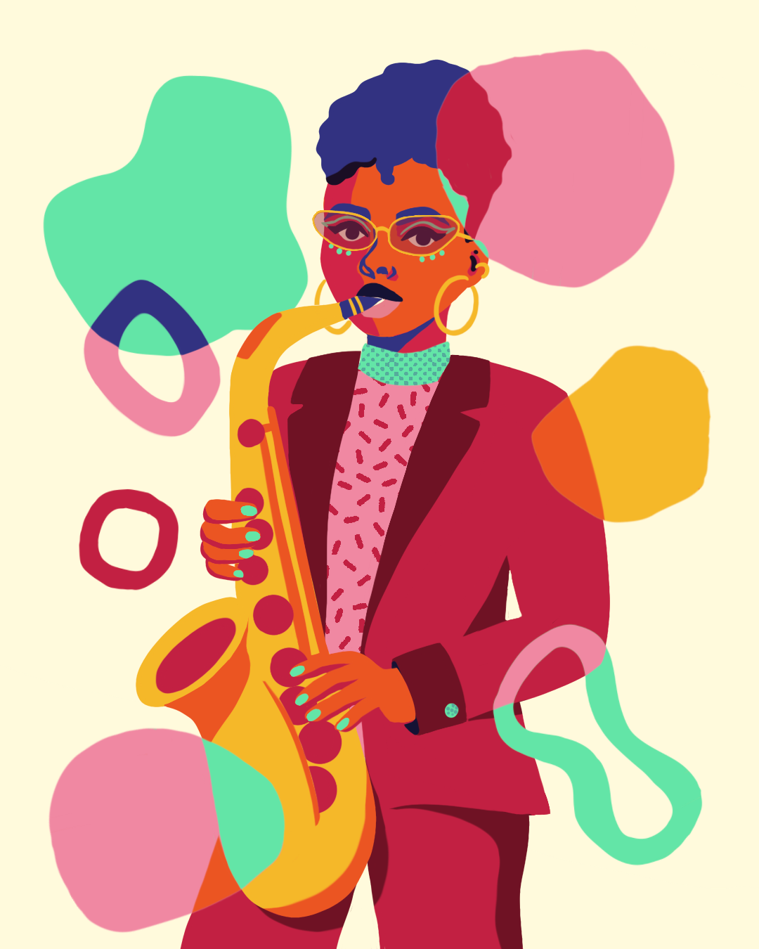 Illustration musique saxo Aurore Leprivey