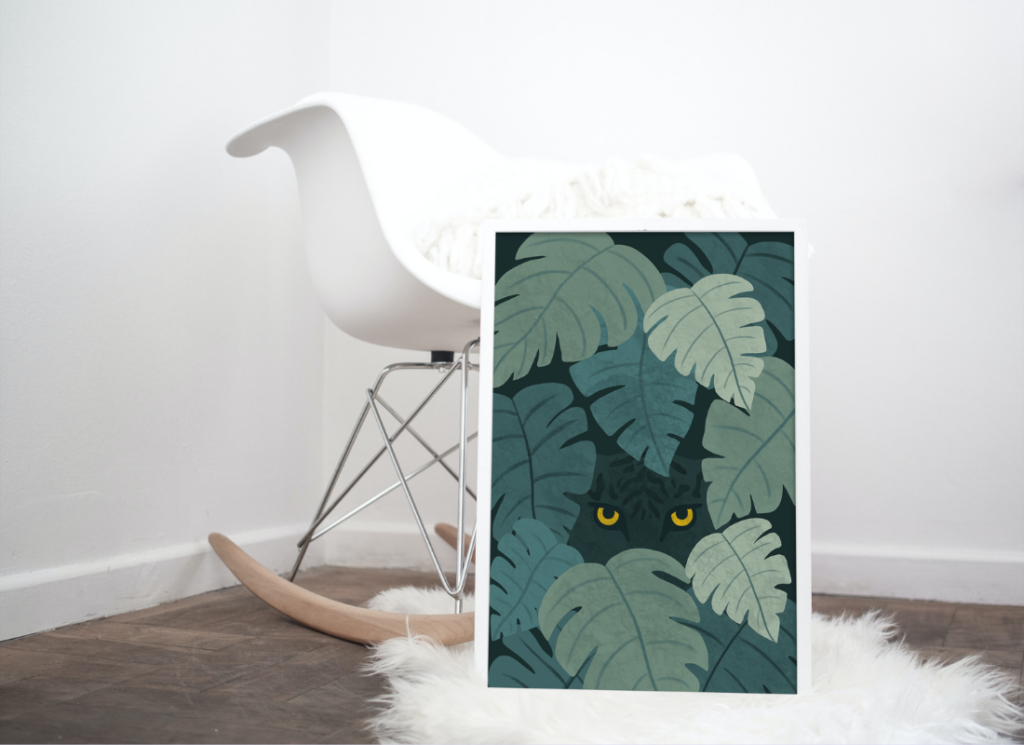 Affiche déco illustration panthère jungle Aurore Leprivey