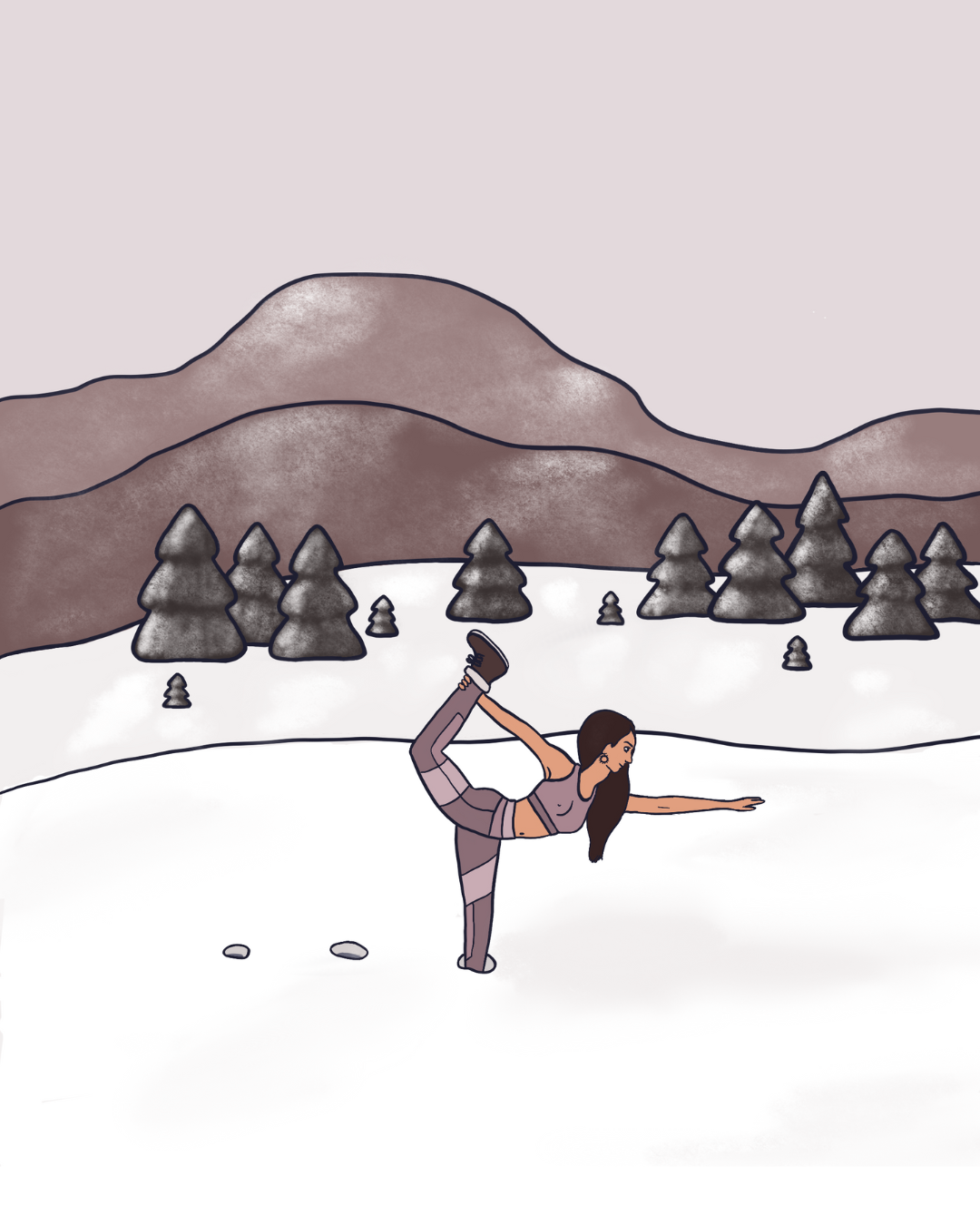 Illustration yoga en montagne Aurore Leprivey
