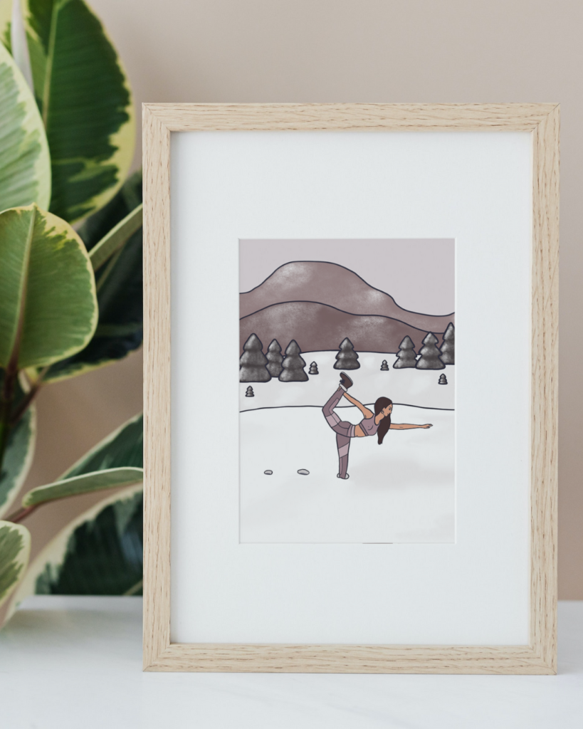 Illustration yoga en montagne Aurore Leprivey