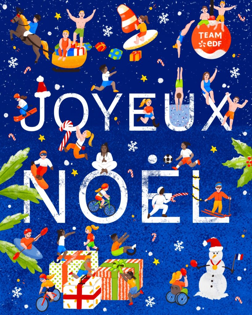 Illustration Noël Team EDF Aurore Leprivey