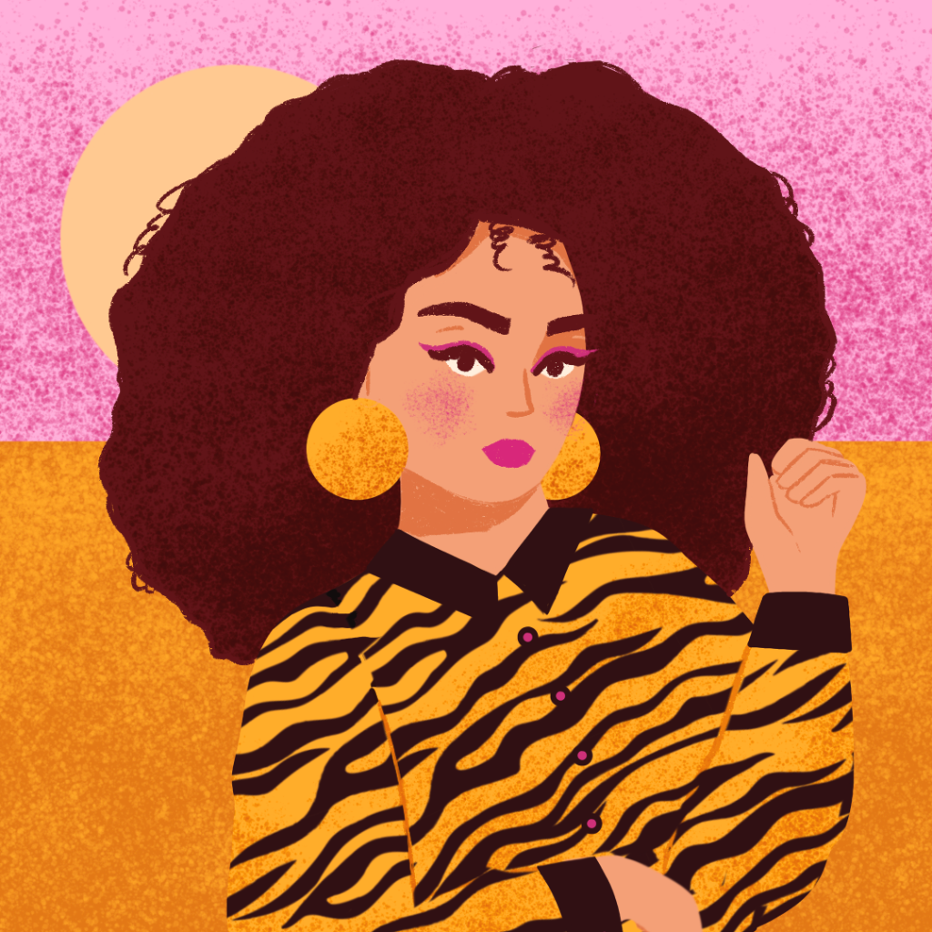 Portrait femme afro illustration Aurore Leprivey