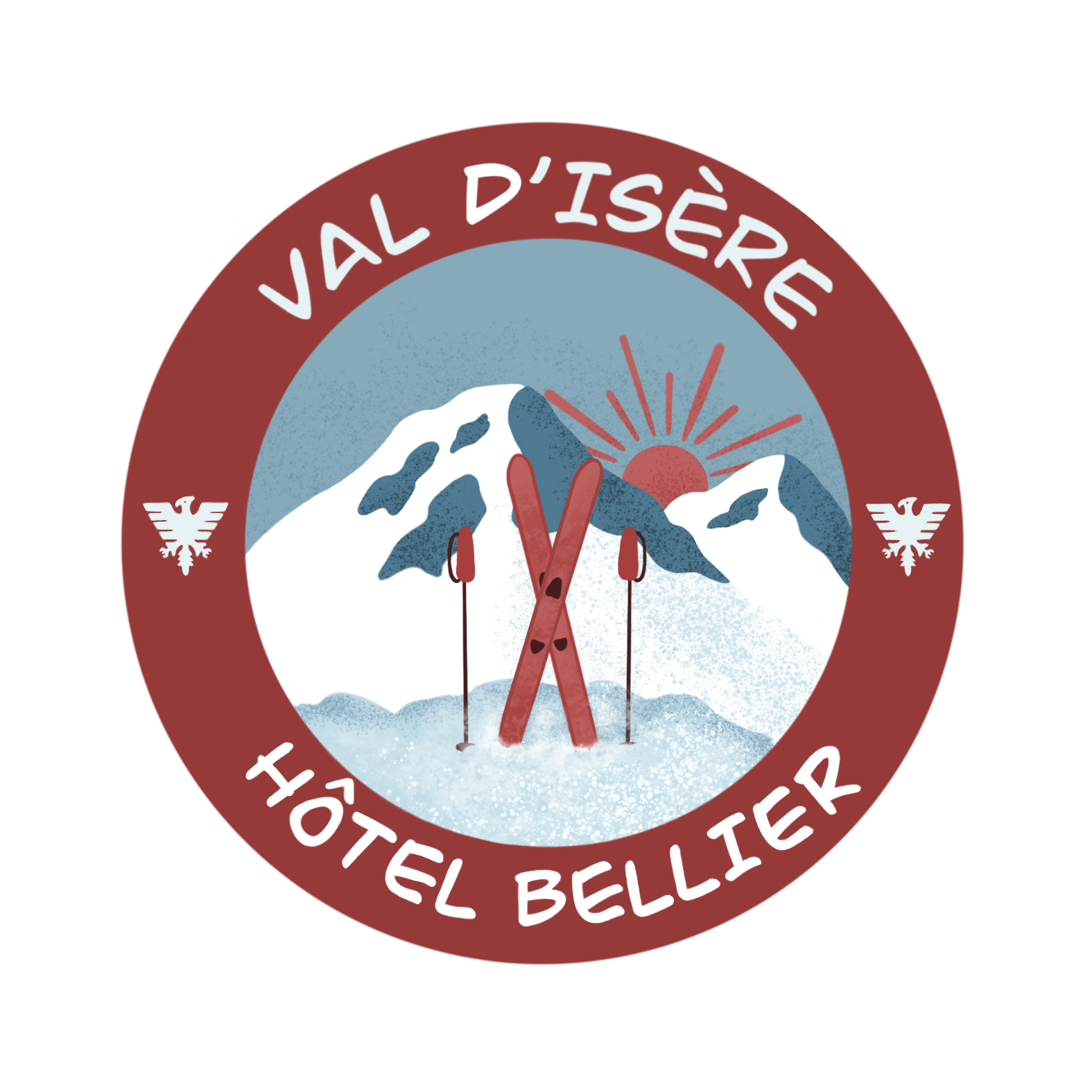 Sticker illustré ski Val d'Isère Aurore Leprivey