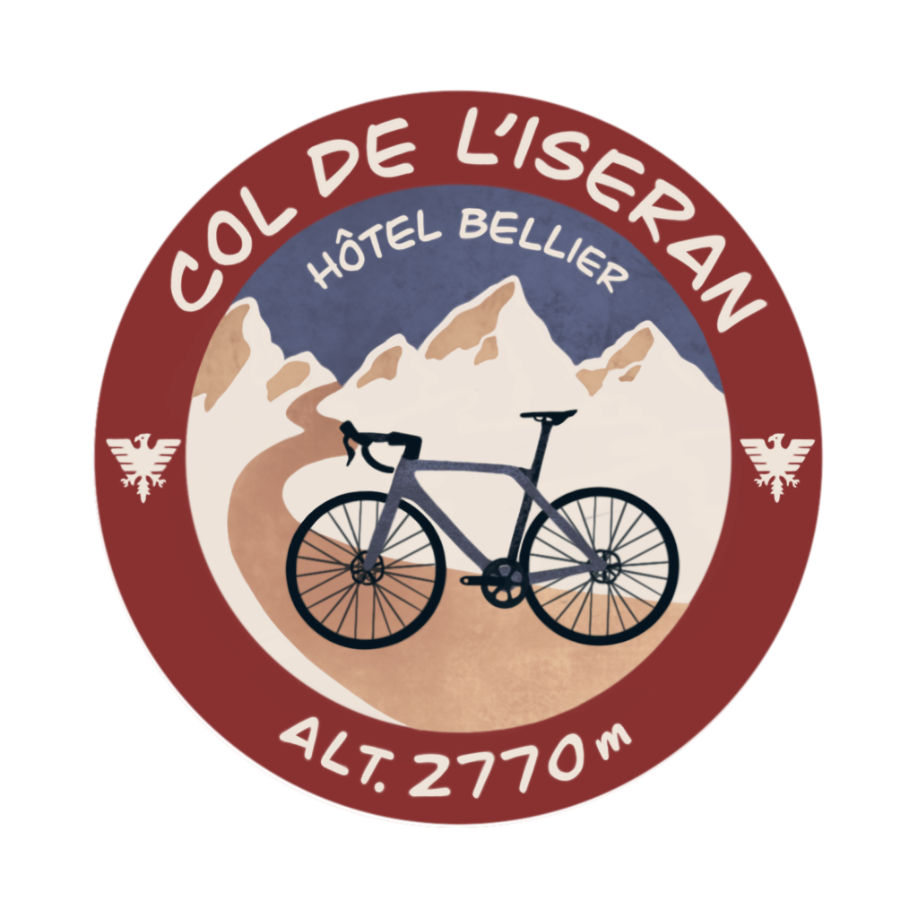 Sticker illustré vélo col de l'iseran Aurore Leprivey