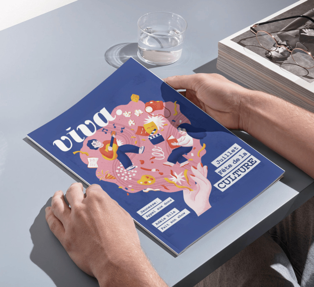 Illustration éditoriale couverture magazine Viva Villeurbanne Aurore Leprivey