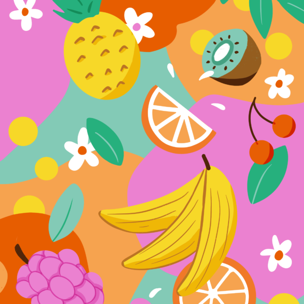 Illustration fruits colorés Aurore Leprivey