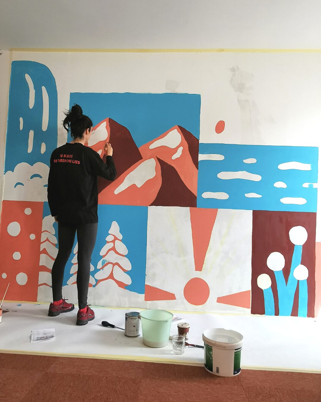 Process de réalisation d'une fresque murale par Aurore Leprivey