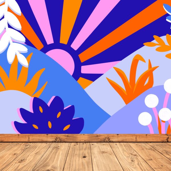 Fresque salle de sport yoga - Aurore Leprivey