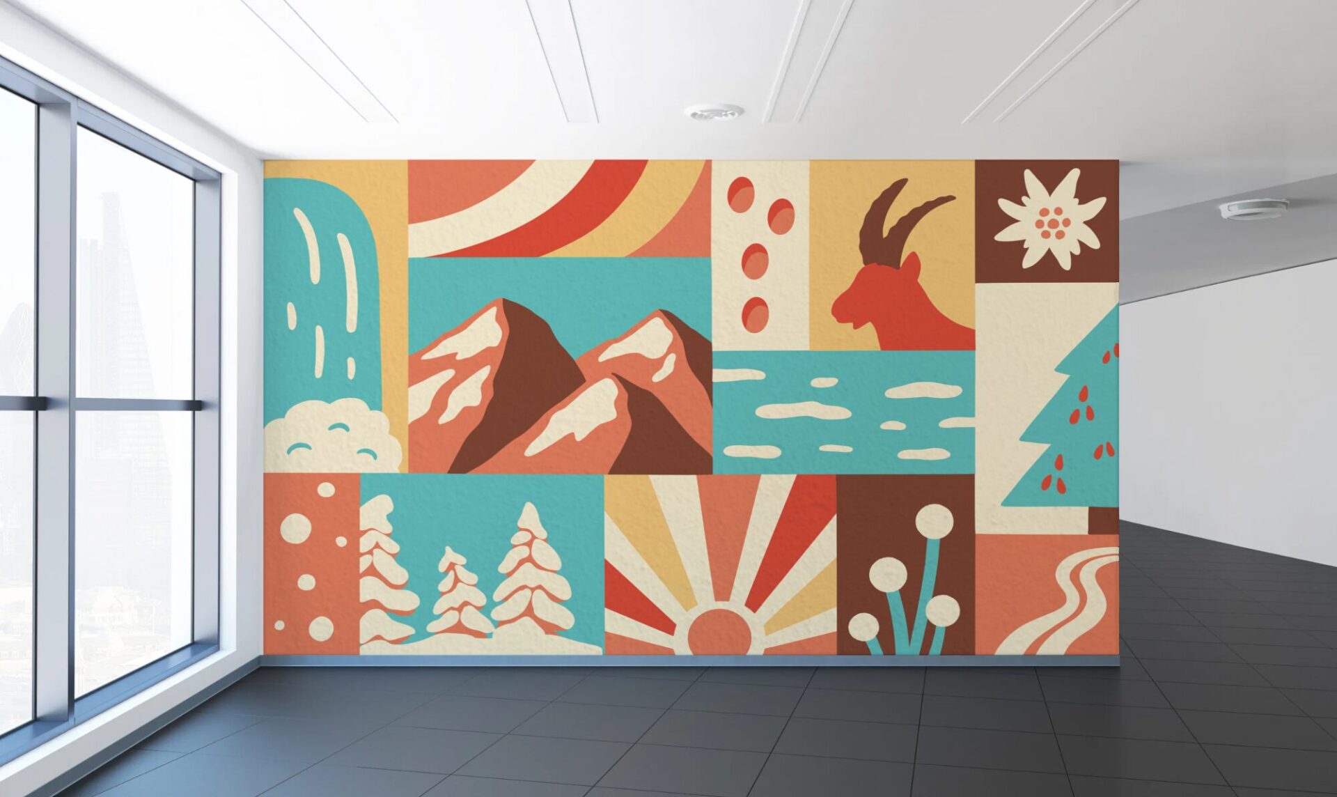 Fresque murale montagne - Aurore Leprivey