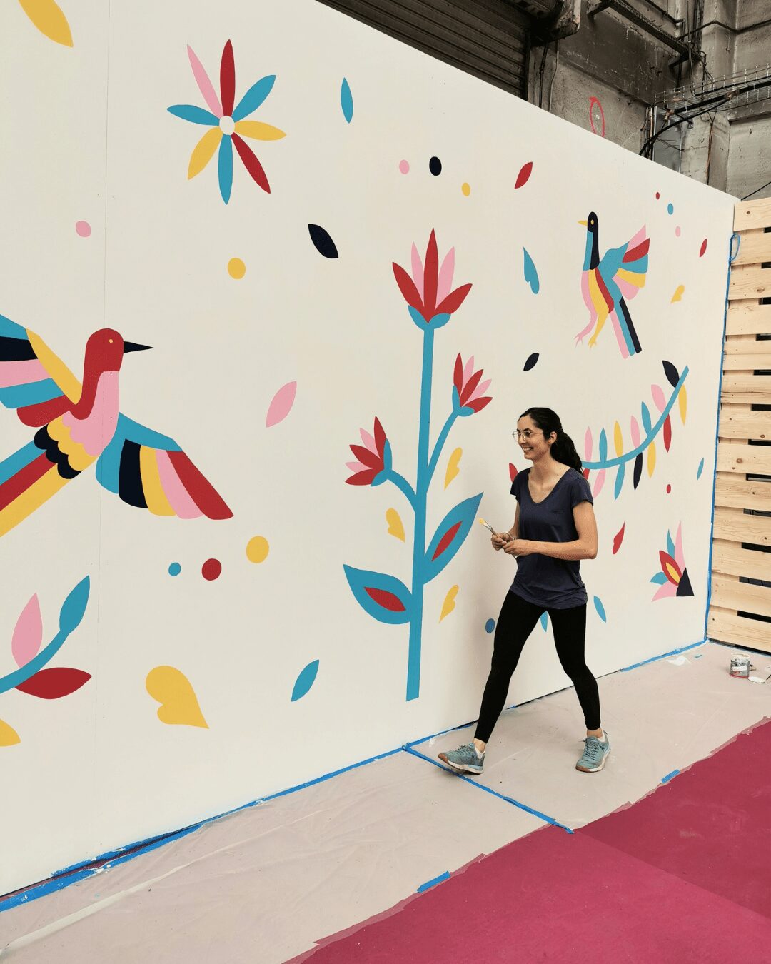 Artiste fresque Aurore Leprivey lors du Lyon Street Food festival