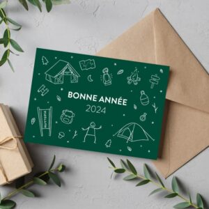 Illustration carte de voeux Huttopia - Aurore Leprivey