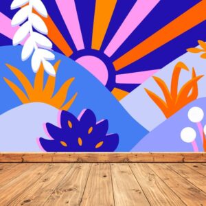 Fresque salle de sport yoga - Aurore Leprivey