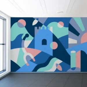 Fresque murale université géométrique Aurore Leprivey