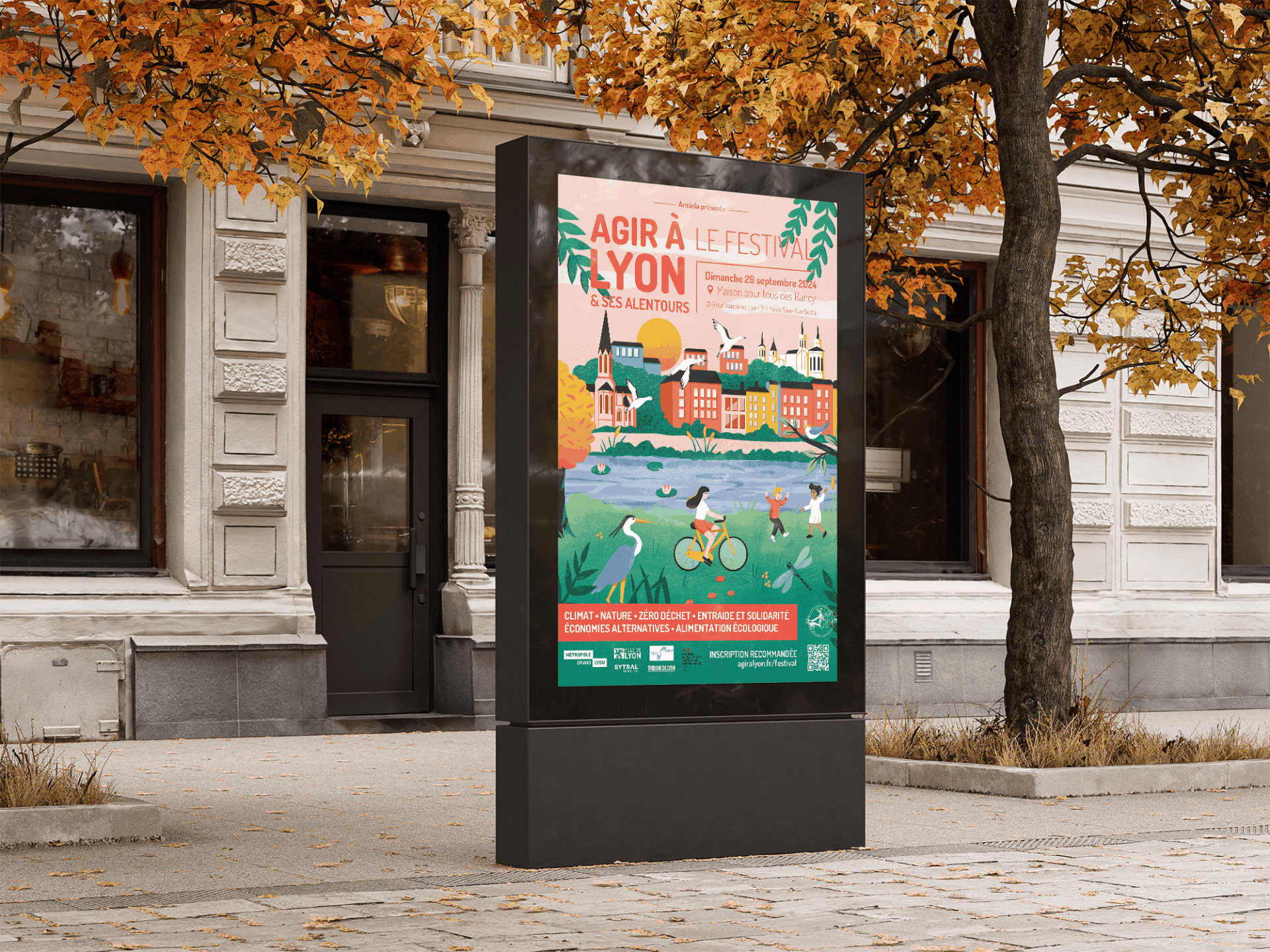 Affiche Agir à Lyon festival écologique illustrateur Aurore Leprivey