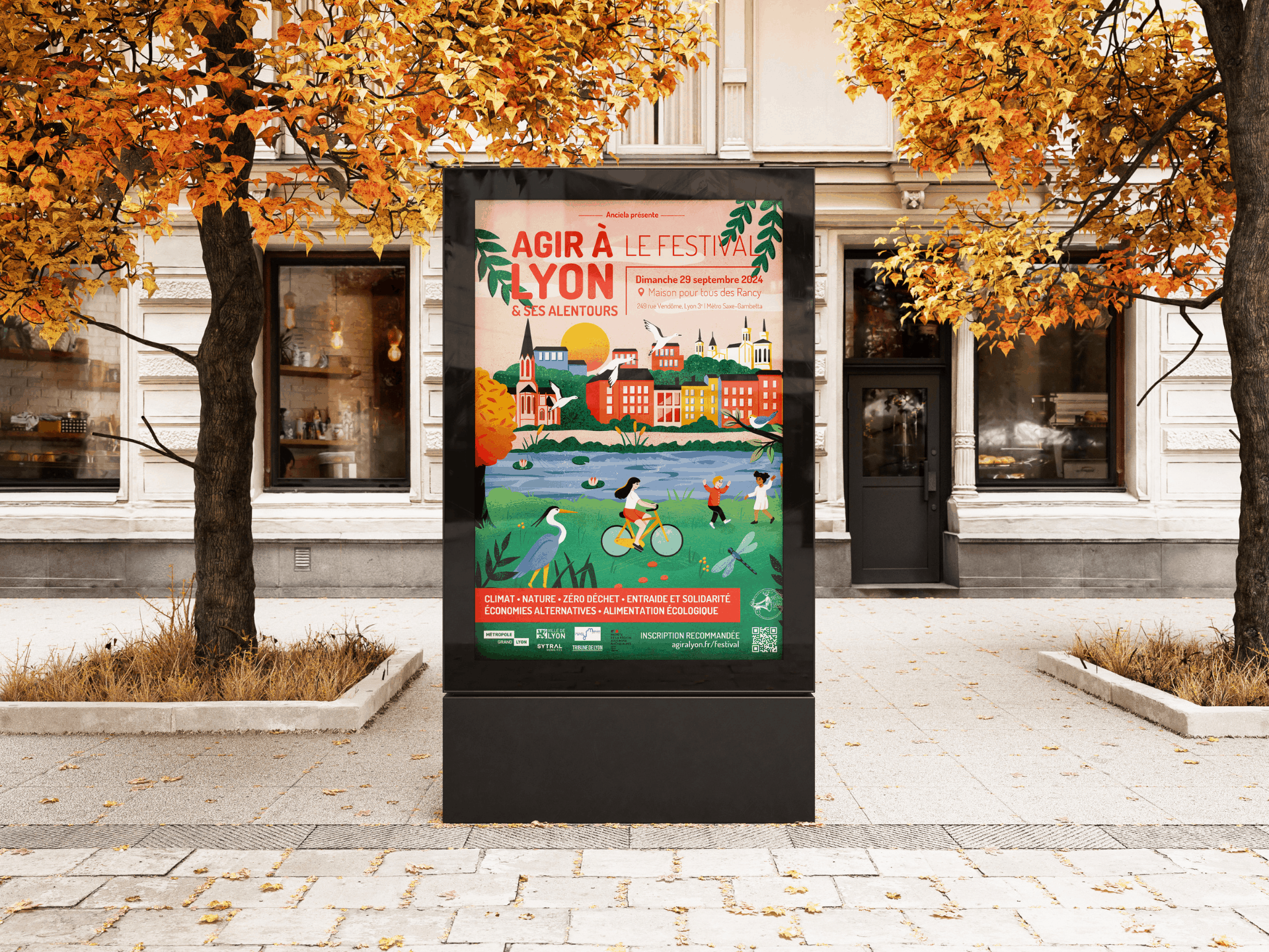 Affiche Agir à Lyon festival écologique illustrateur Aurore Leprivey