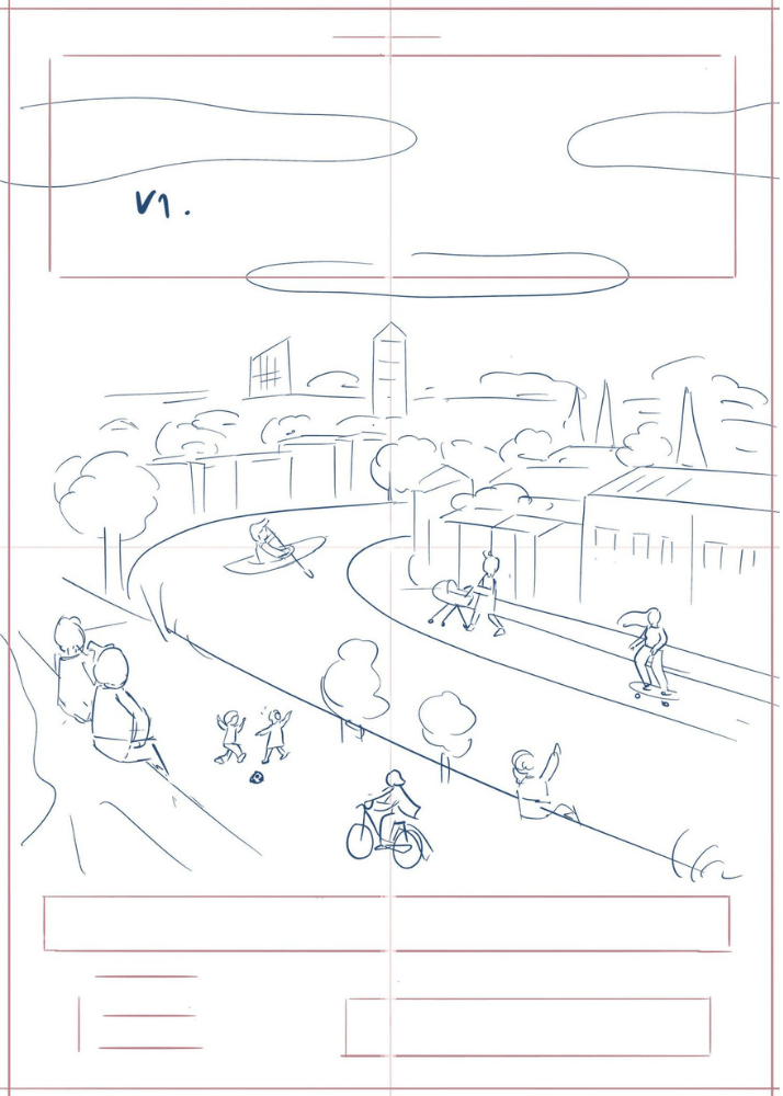 Croquis affiche évènement illustrateur Aurore Leprivey