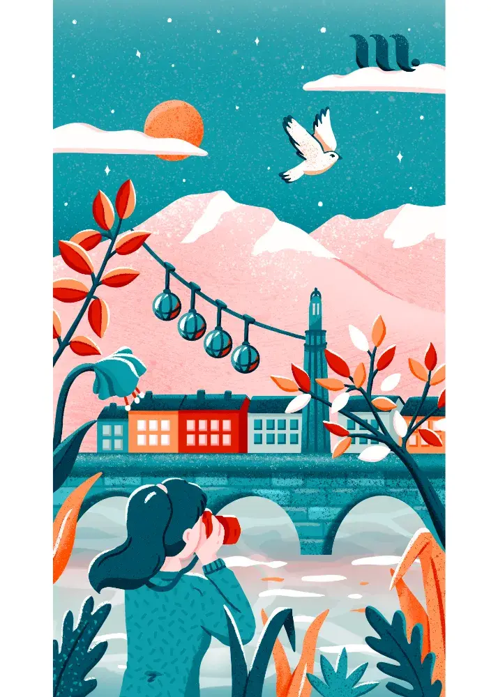 Illustration grenoble pour les Mondaines, créé par Aurore Leprivey Illustration grenoble pour les Mondaines, créé par Aurore Leprivey