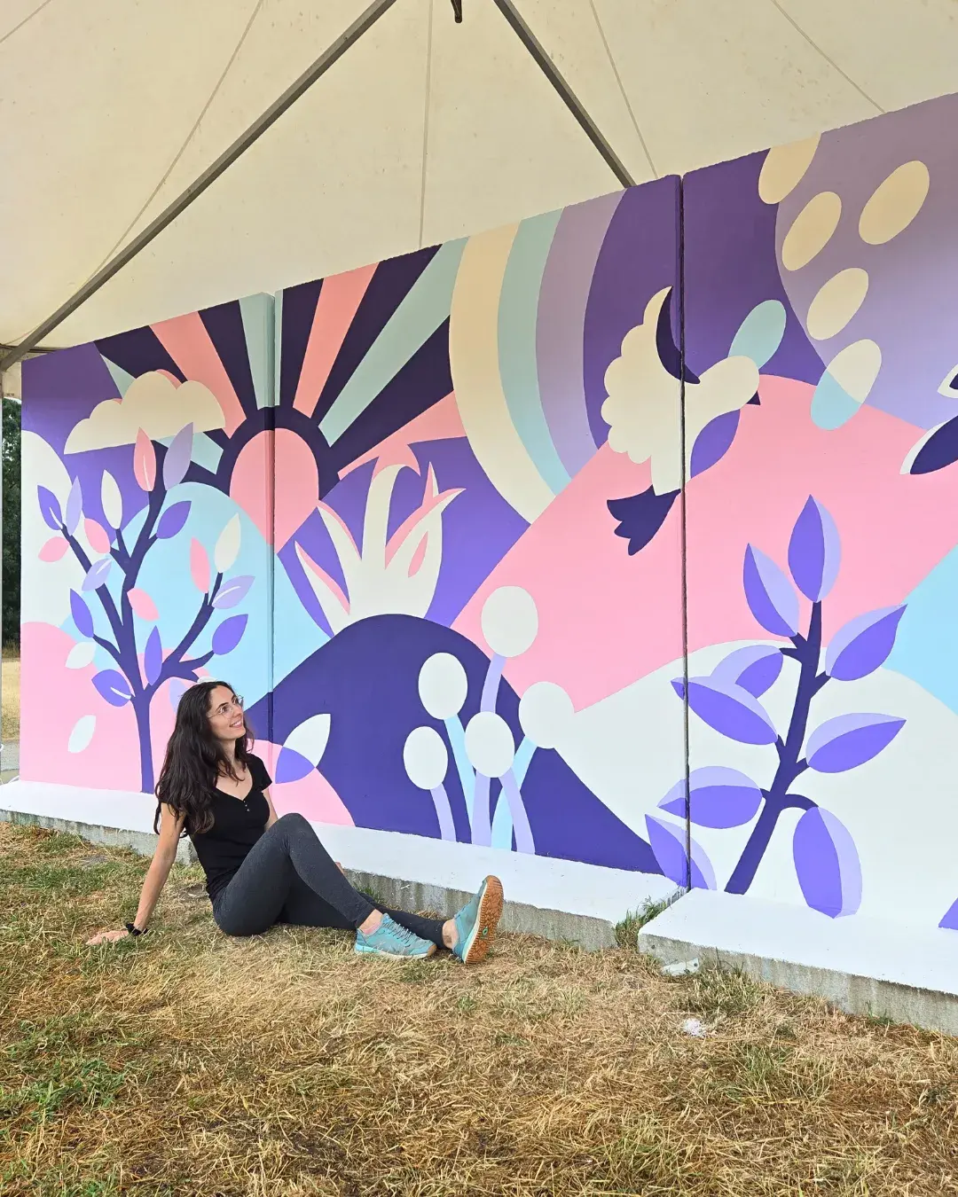 Fresque live au festival Plein Champ Le Mans par l'artiste muraliste Aurore Leprivey