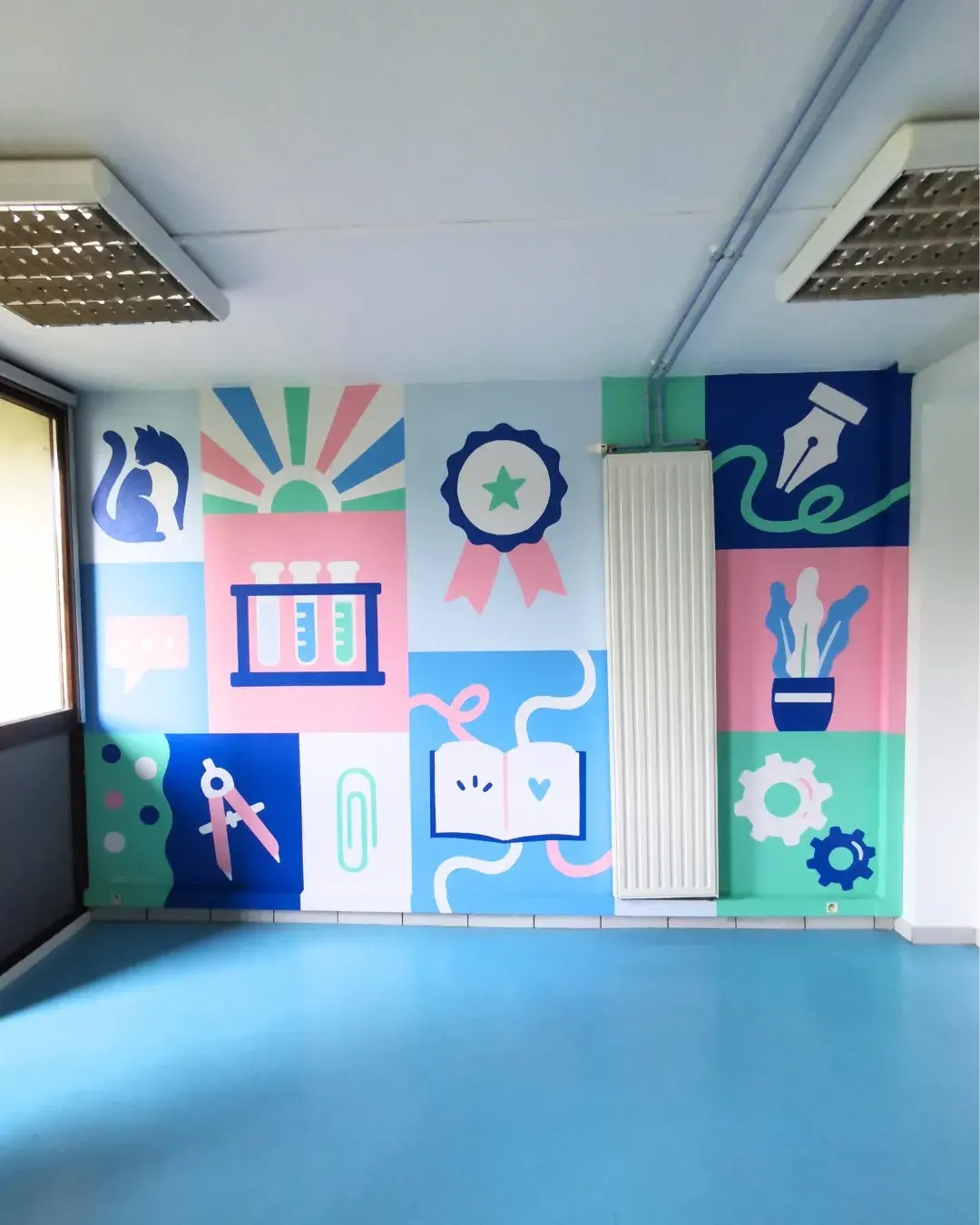 Fresque réalisée par Aurore Leprivey au CROUS Grenoble Alpes