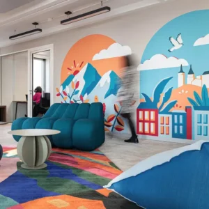 Fresque murale dans les locaux de Korus group par Aurore Leprivey