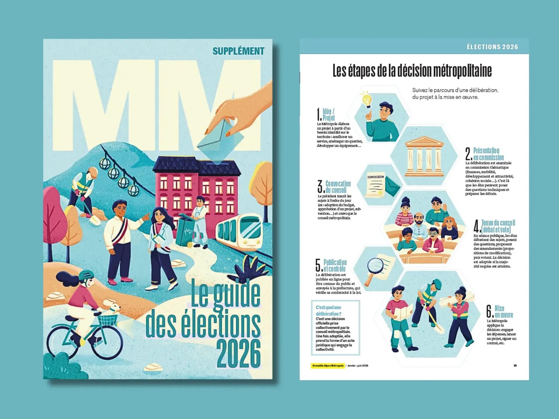 Illustration élections métropolitaines Grenoble - Aurore Leprivey artiste