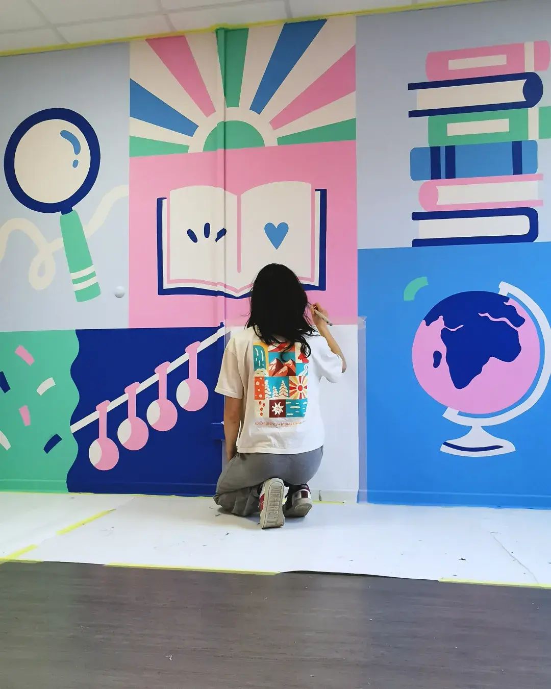 Fresque participative artiste Grenoble Aurore Leprivey