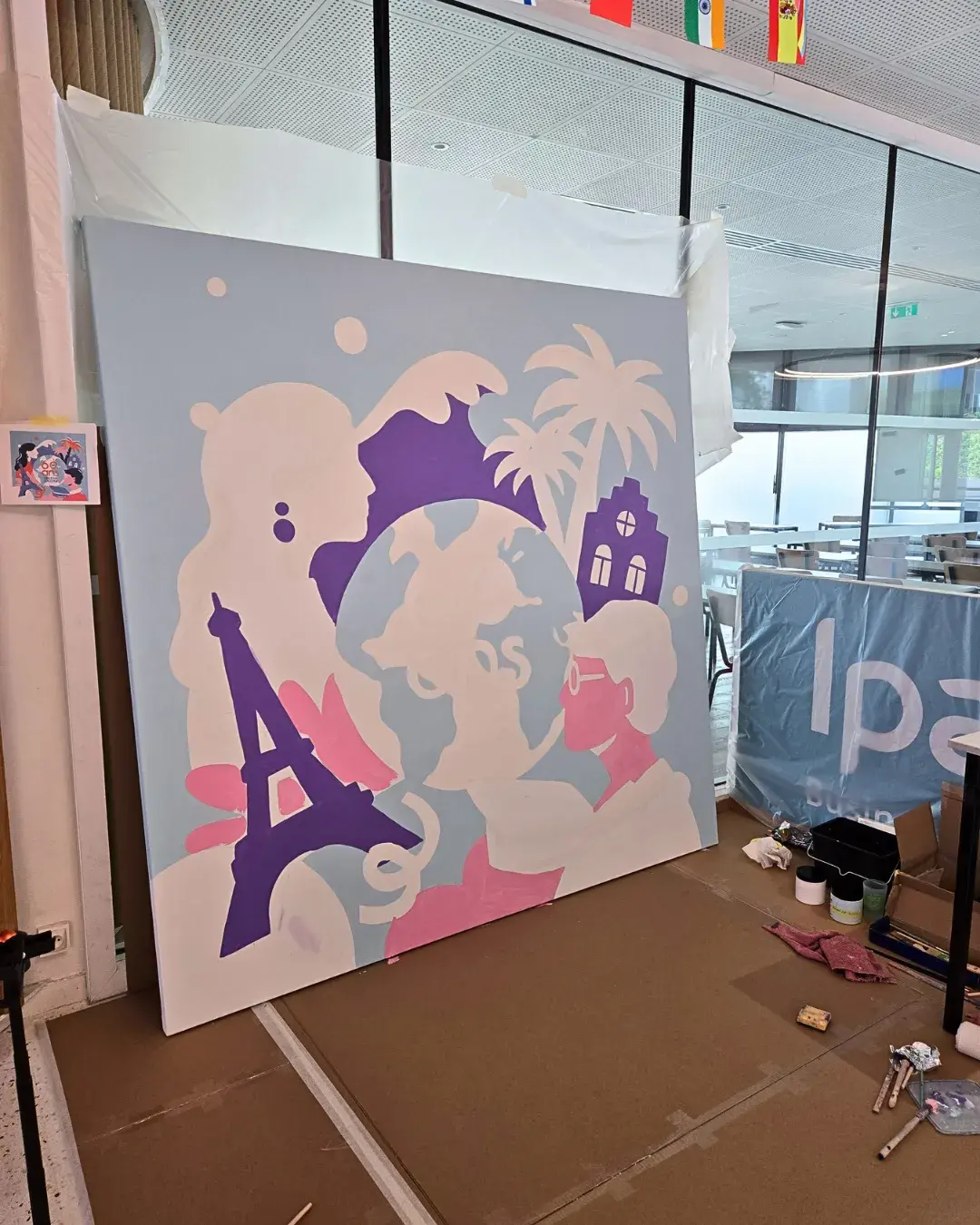 Peinture en live IPAG Business school - artiste Aurore Leprivey