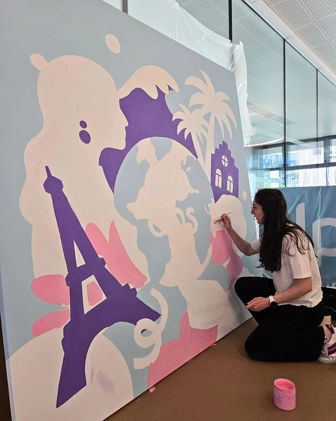 Peinture en live IPAG Business school - artiste Aurore Leprivey