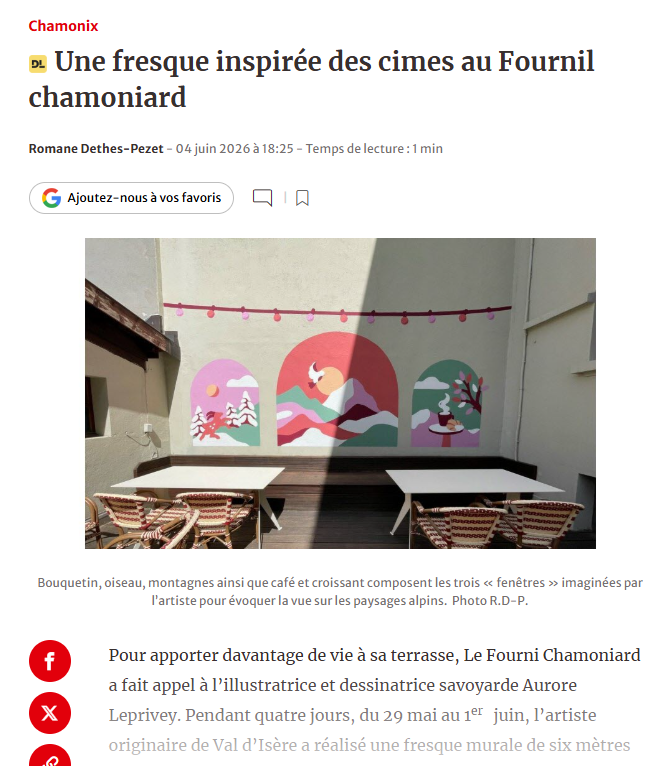 Article Dauphiné Libéré sur Aurore Leprivey, artiste fresque murale
