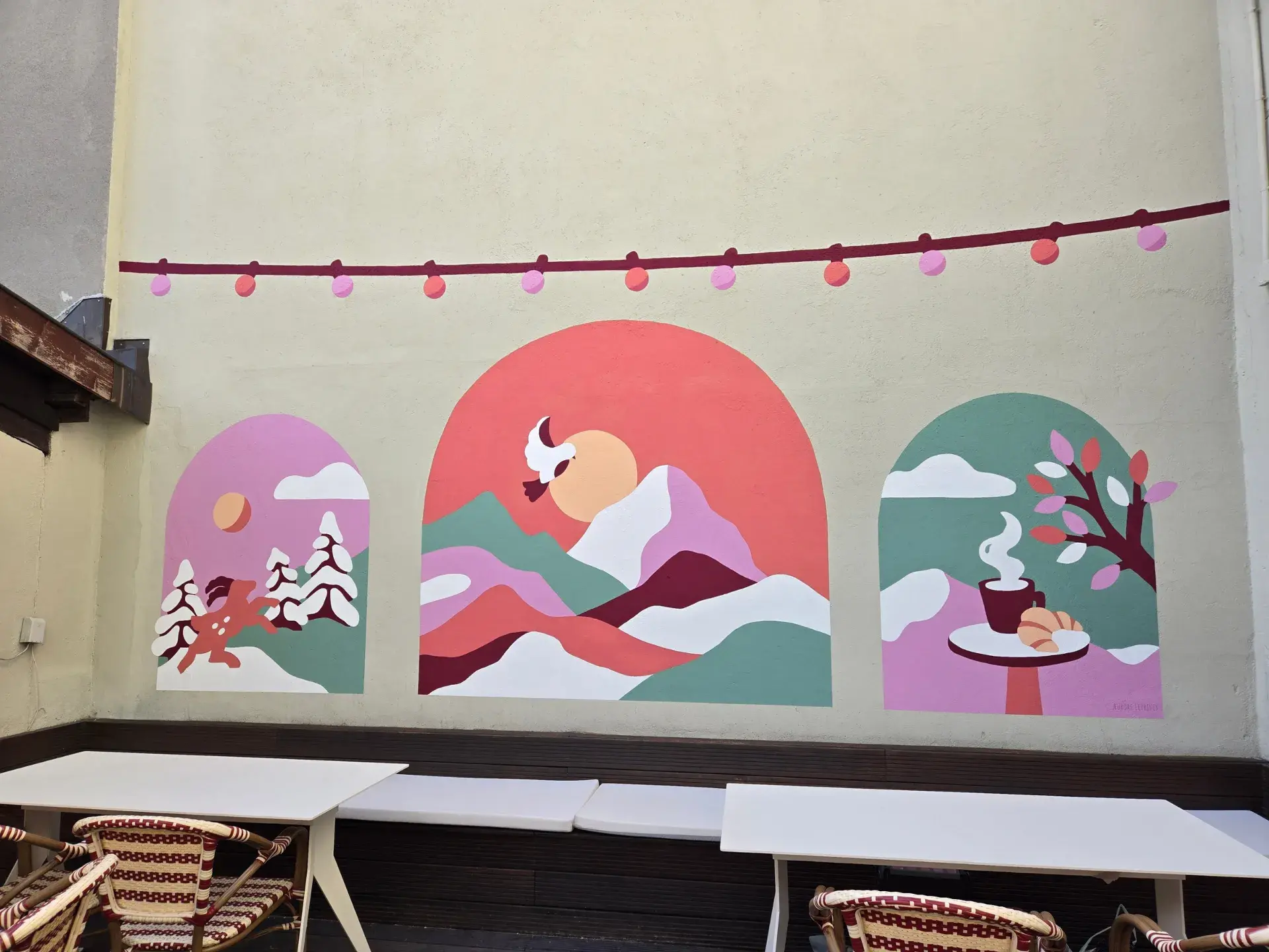 Fresque murale à Chamonix pour le fournil Chamoniard