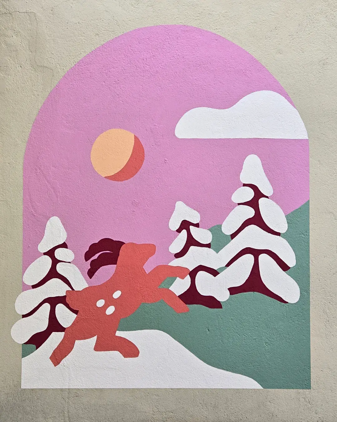 Fresque à Chamonix par l'artiste Aurore Leprivey