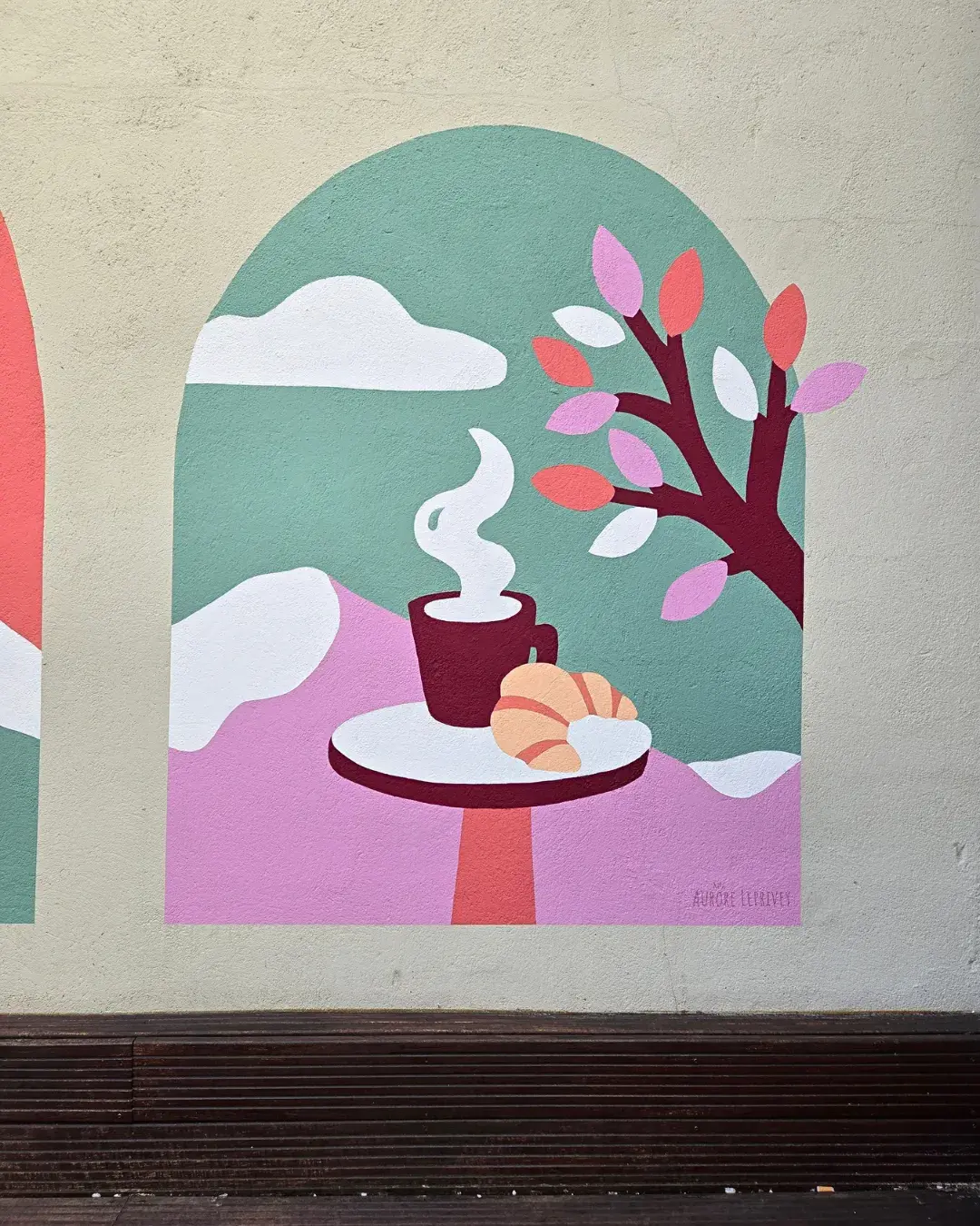 Fresque à Chamonix par l'artiste Aurore Leprivey