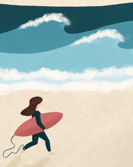 Illustration surf sport Aurore Leprivey illustrateur freelance