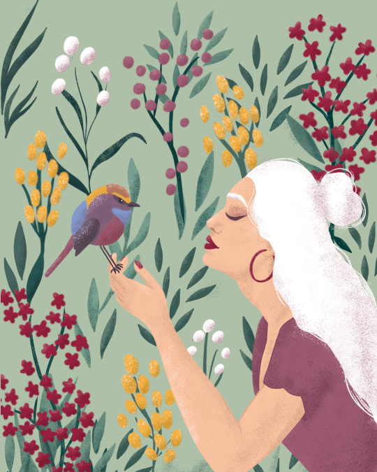 Illustration florale et portrait Aurore Leprivey Illustrateur freelance