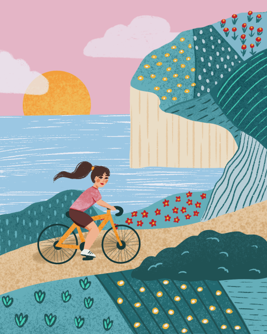 Illustrateur freelance Aurore Leprivey sport vélo